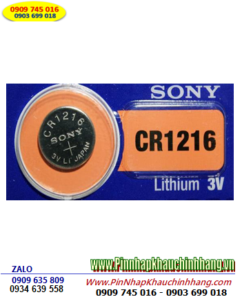 Sony CR1216, Pin đồng xu 3v lithium Sony CR1216 Made in Indonesia